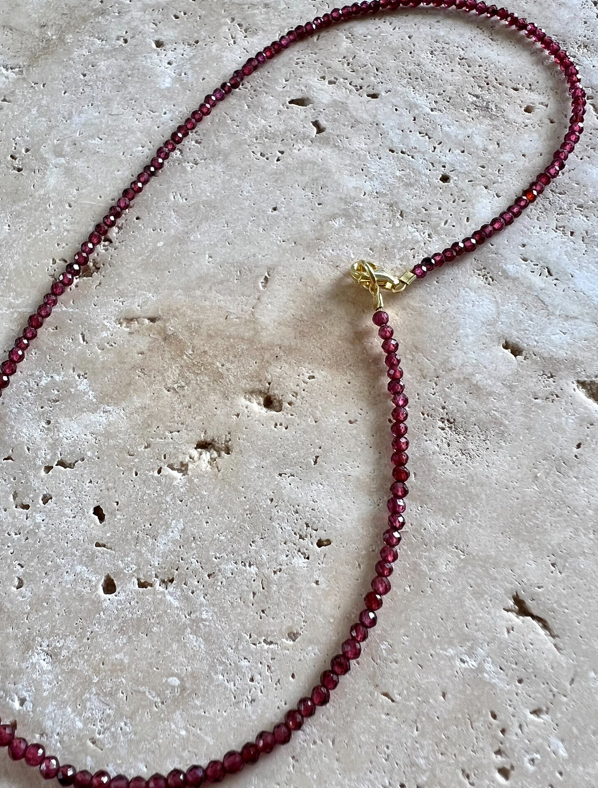 "Granata" Garnet Necklace ~ 2mm